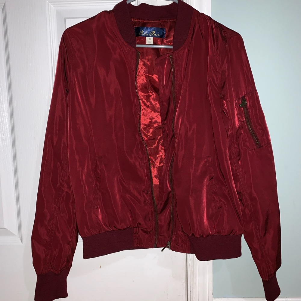 Burgundy Bomber Jacket